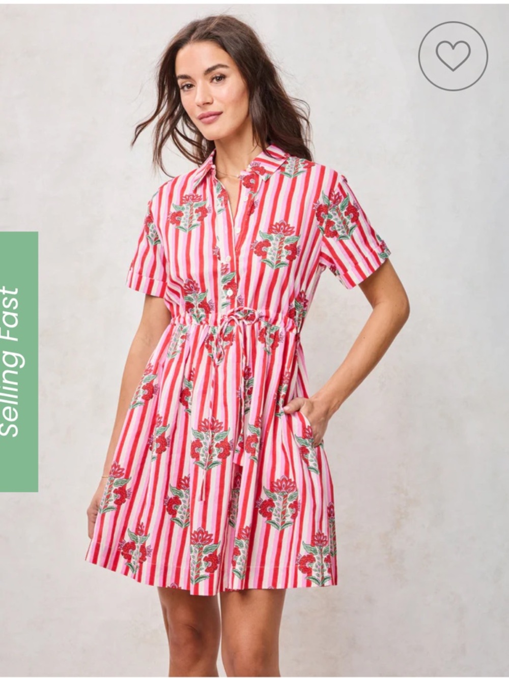 NWT Maude Dress in Carnation Stripes